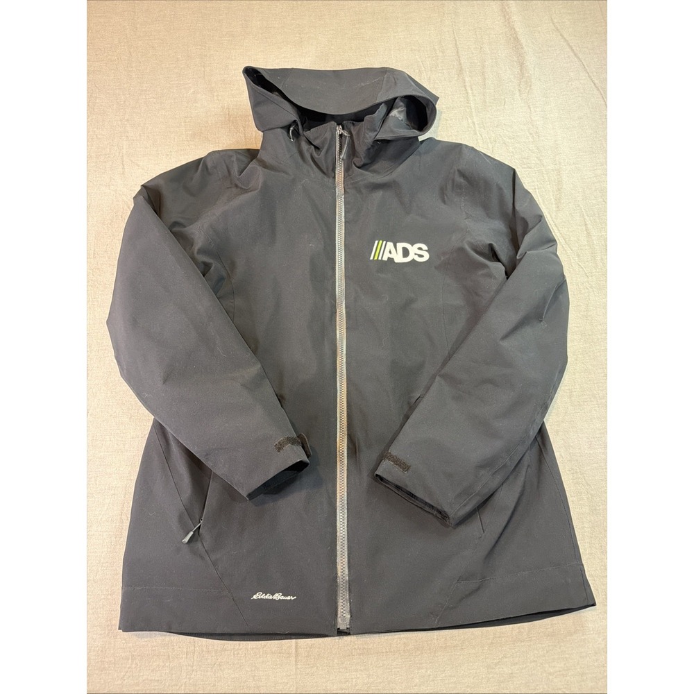 Eddie Bauer Jacket Mens Large Black WeatherEdge Plus‎ 3-in-1 Down Hooded Ski